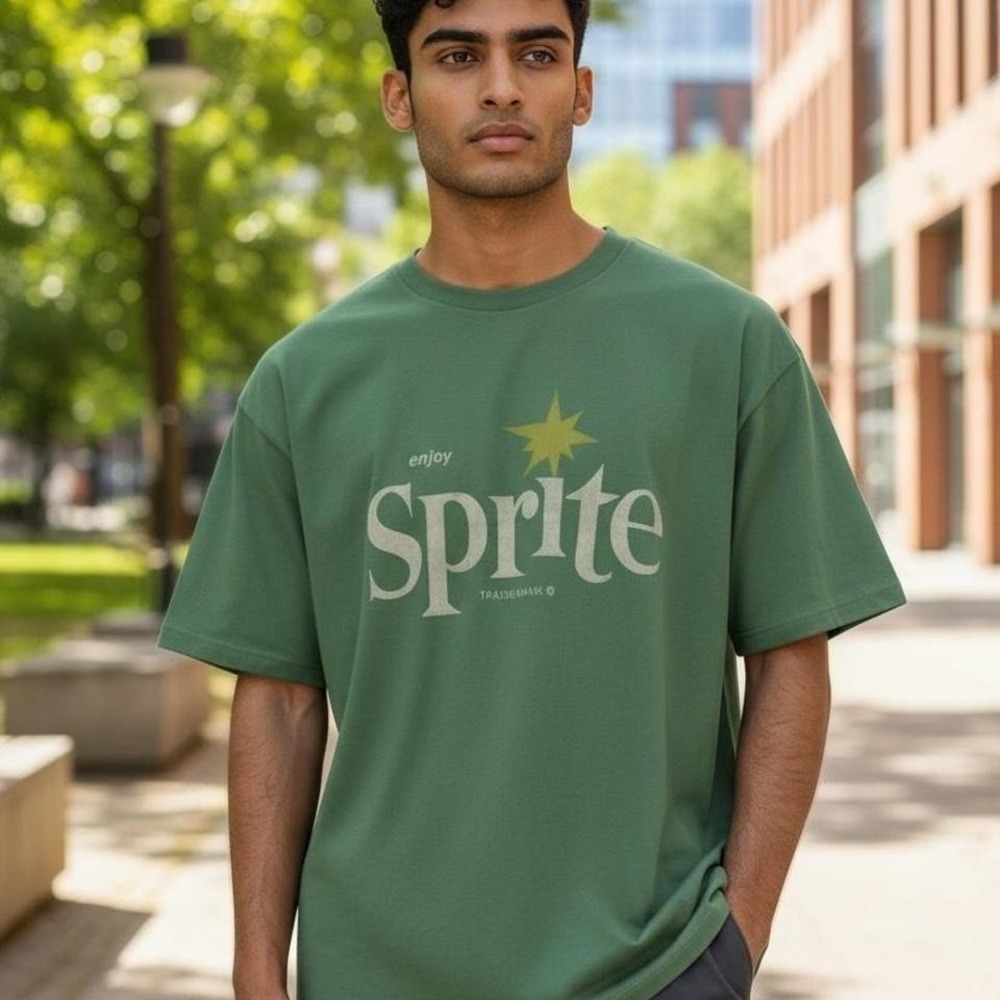 MF Sprite Coca-Cola Graphic T-Shirt Mens Large Green Heather Retro Logo Tee
